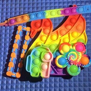 Rainbow fidget toys poppers